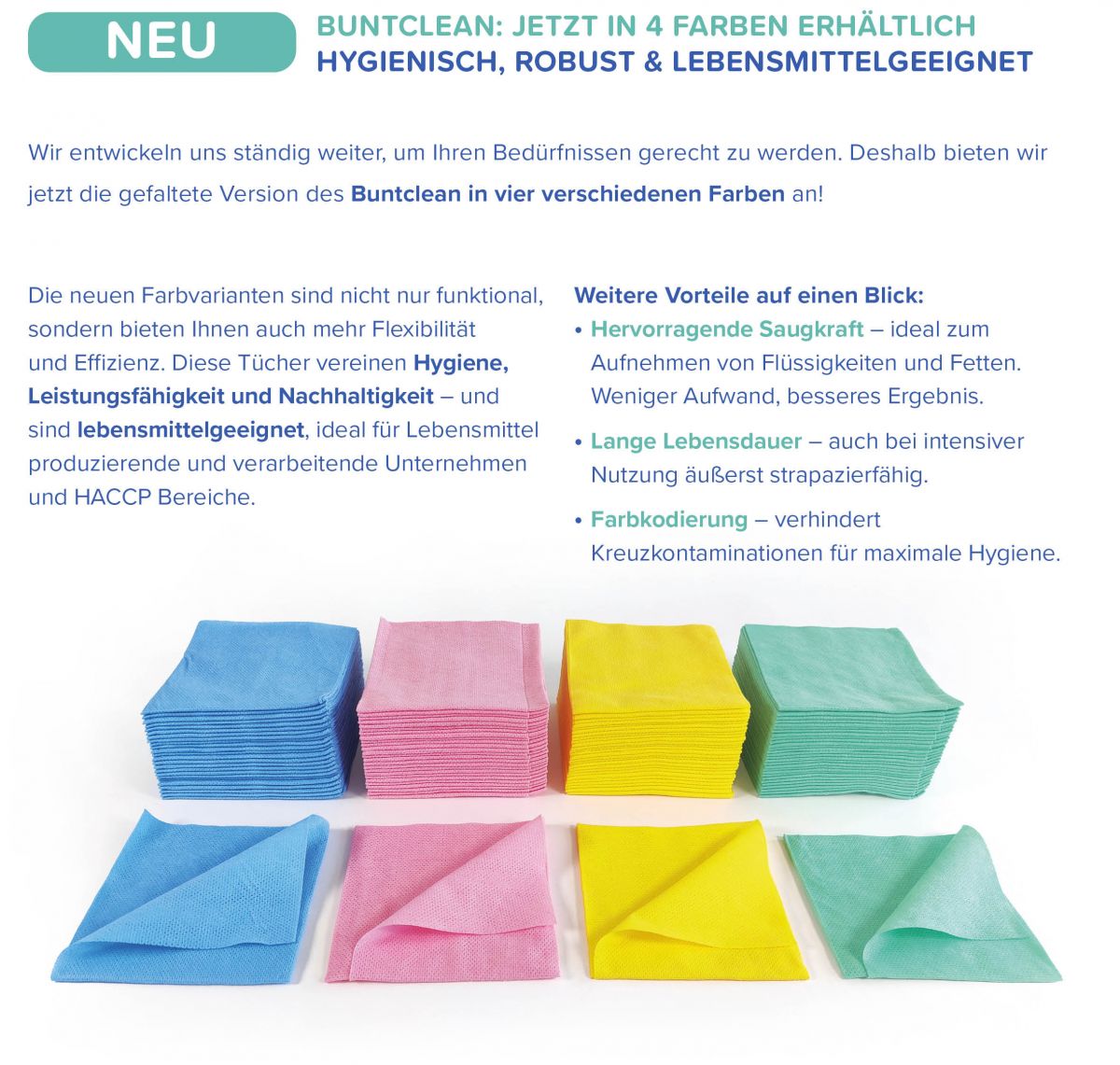 Buntclean, jetzt in 4 farben